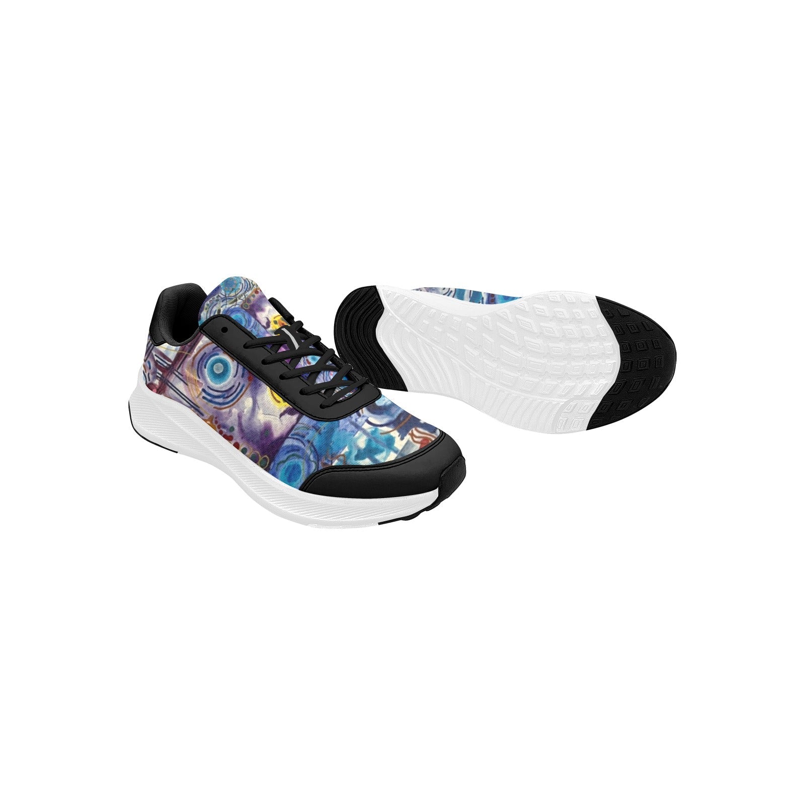 Circles on Water black Women's Mudguard Running Shoes - Lana Art Sweden