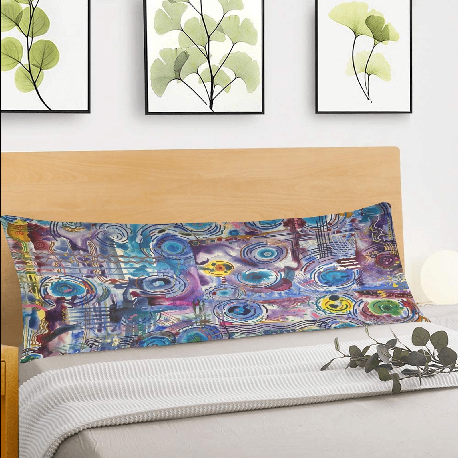 Circles on Water Body Pillow Case 20" x 54" - Lana Art Sweden