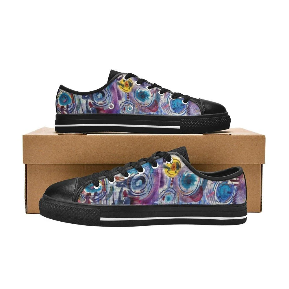 Circles on Water Men's Classic Canvas Shoes - Lana Art Sweden