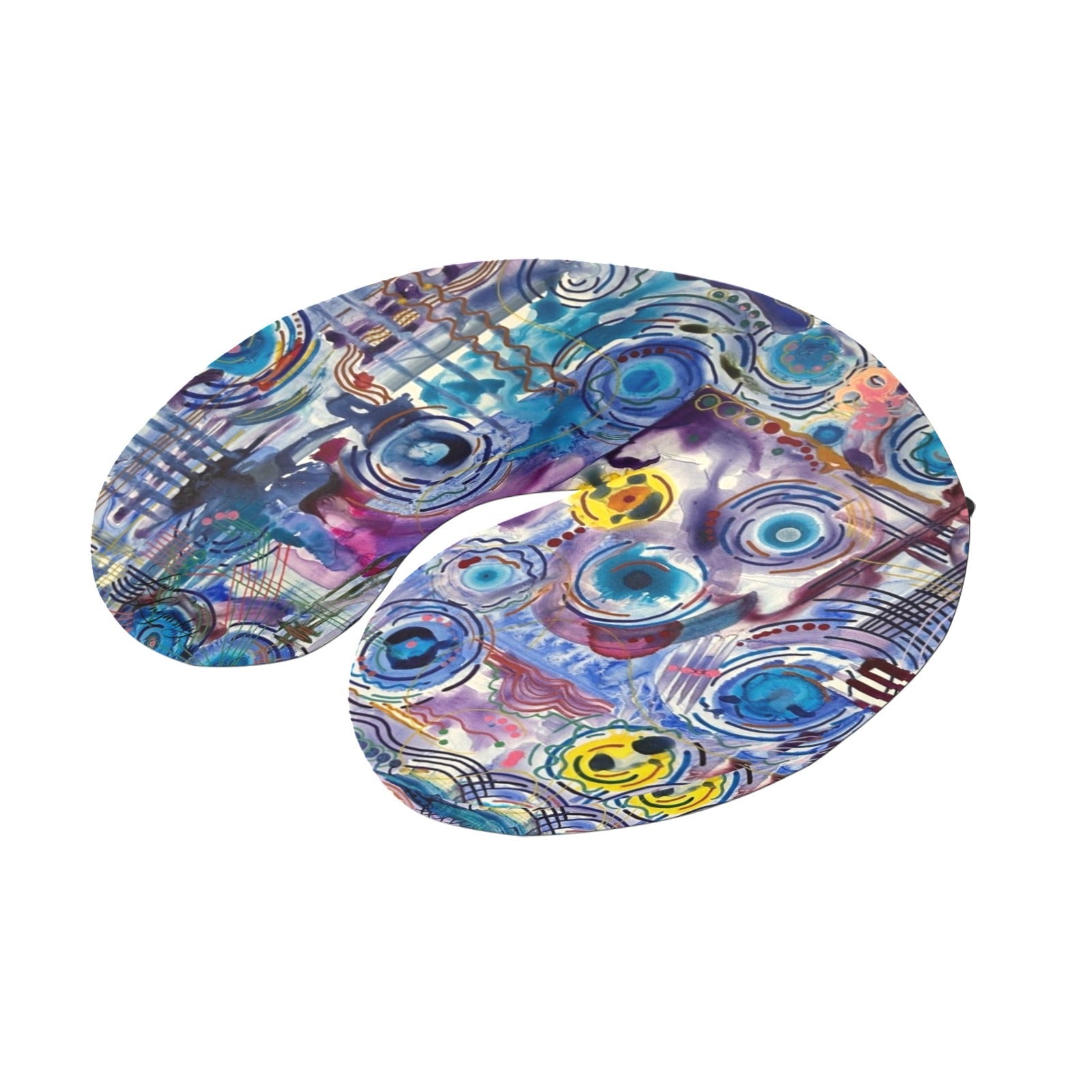 Circles on Water U - Shape Travel Pillow - Lana Art Sweden