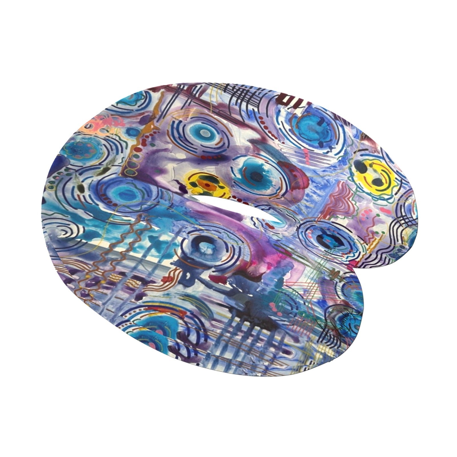 Circles on Water U - Shape Travel Pillow - Lana Art Sweden