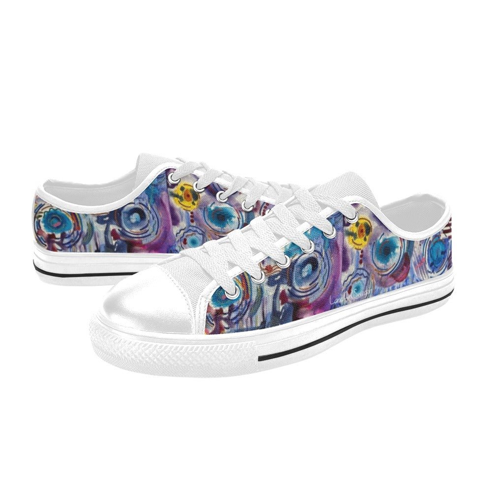 Circles on Water white Men's Classic Canvas Shoes - Lana Art Sweden