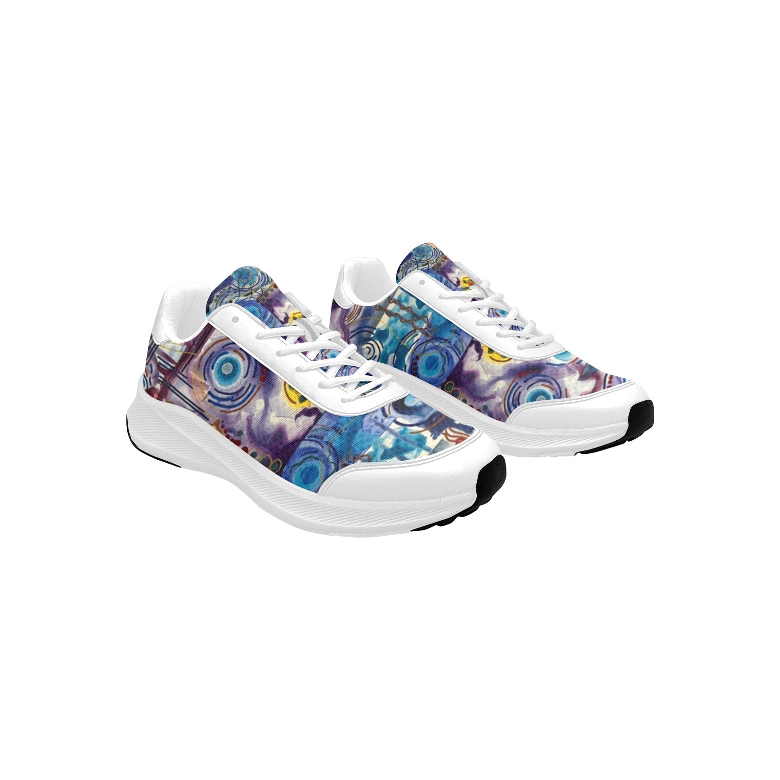 Circles on Water white Women's Mudguard Running Shoes - Lana Art Sweden