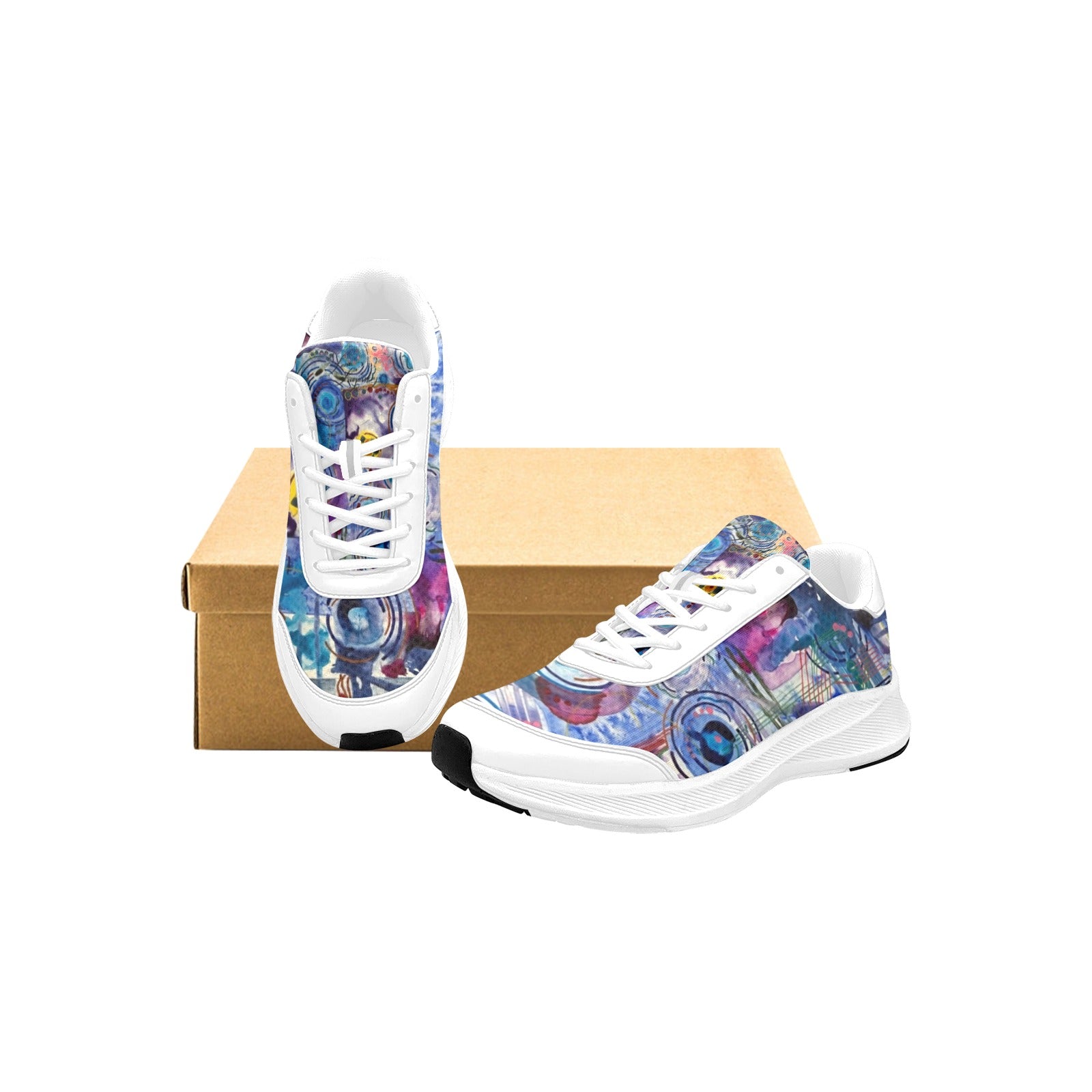 Circles on Water white Women's Mudguard Running Shoes - Lana Art Sweden