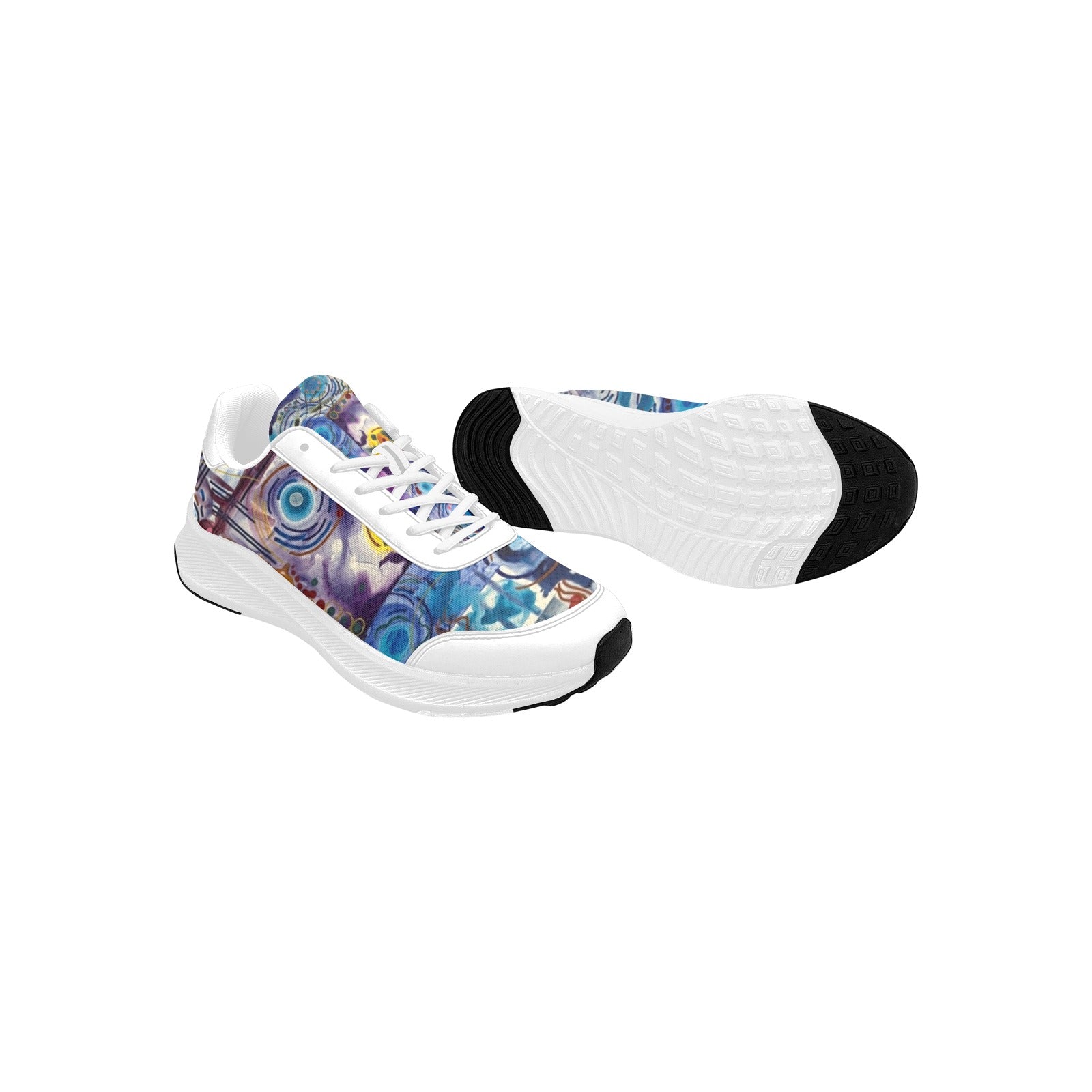 Circles on Water white Women's Mudguard Running Shoes - Lana Art Sweden