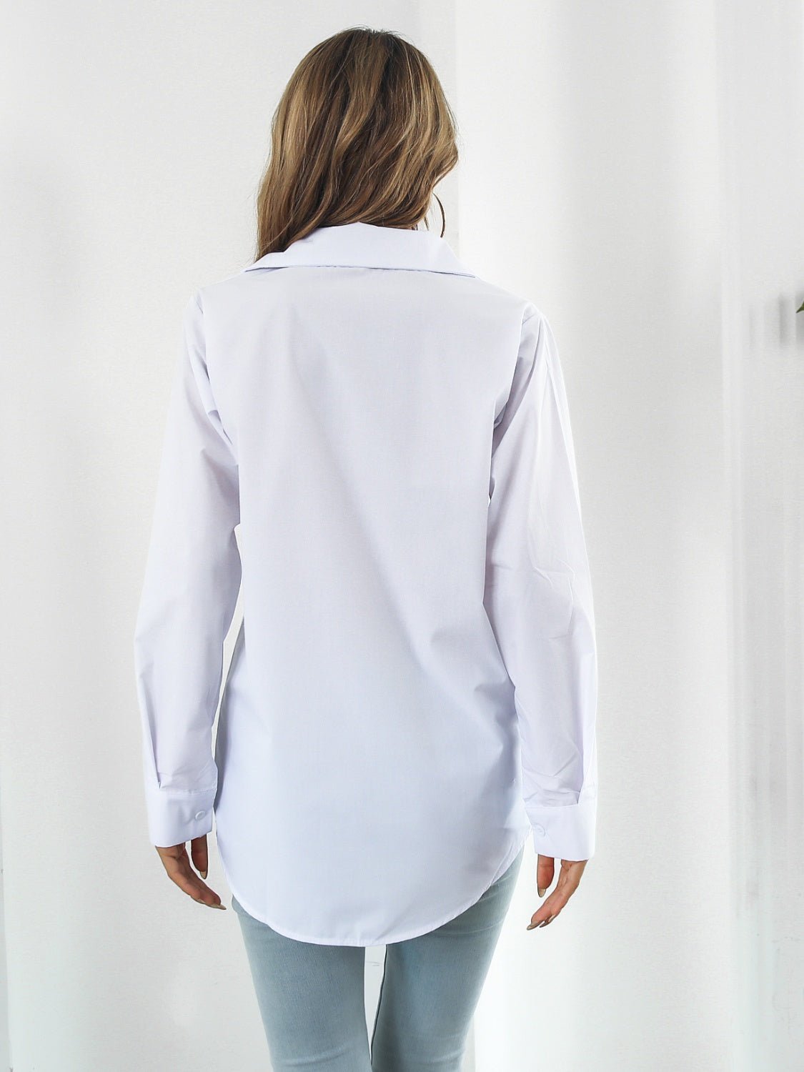 Collared Neck Buttoned Shirt with Pockets - Lana Art Sweden