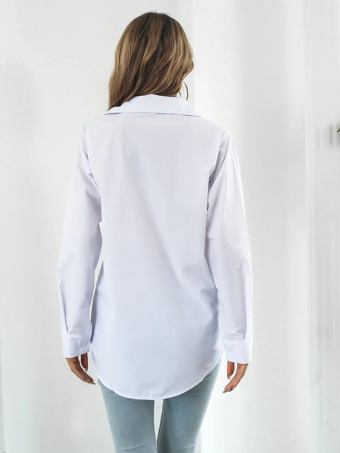 Collared Neck Buttoned Shirt with Pockets - Lana Art Sweden