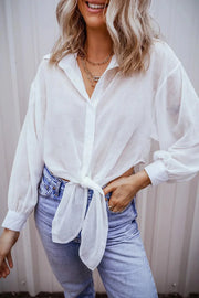 Collared Neck Long Sleeve Shirt - Lana Art Sweden