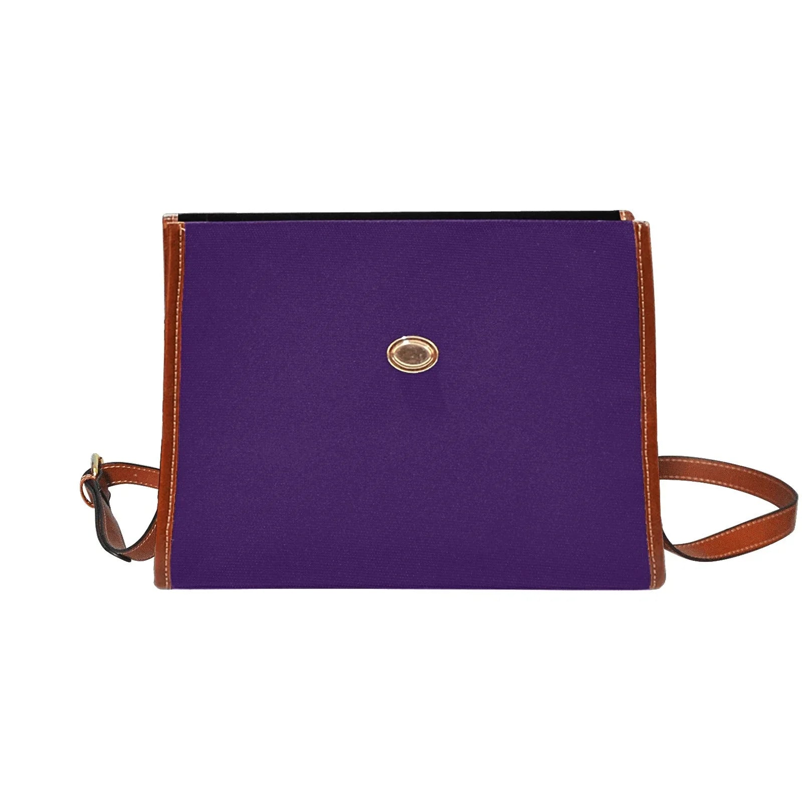 Color blocks Burgundy Teal Waterproof Shoulder Strap Canvas Bag - Lana Art Sweden