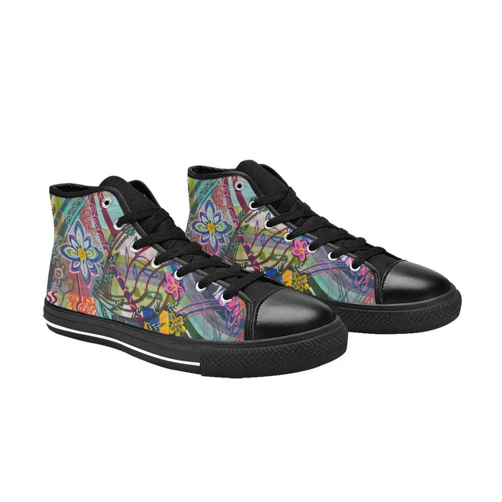 Colorful Currents Tilly Kids' High Top Canvas Shoes - Lana Art Sweden