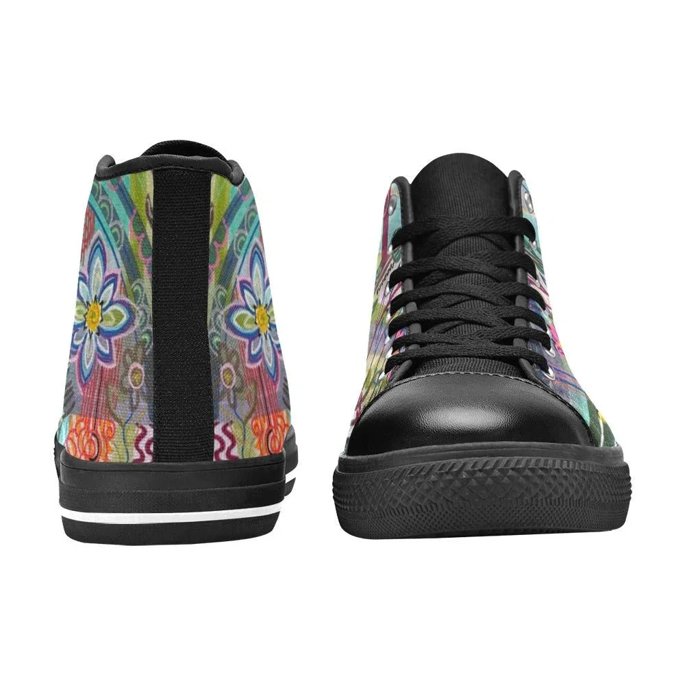 Colorful Currents Tilly Kids' High Top Canvas Shoes - Lana Art Sweden