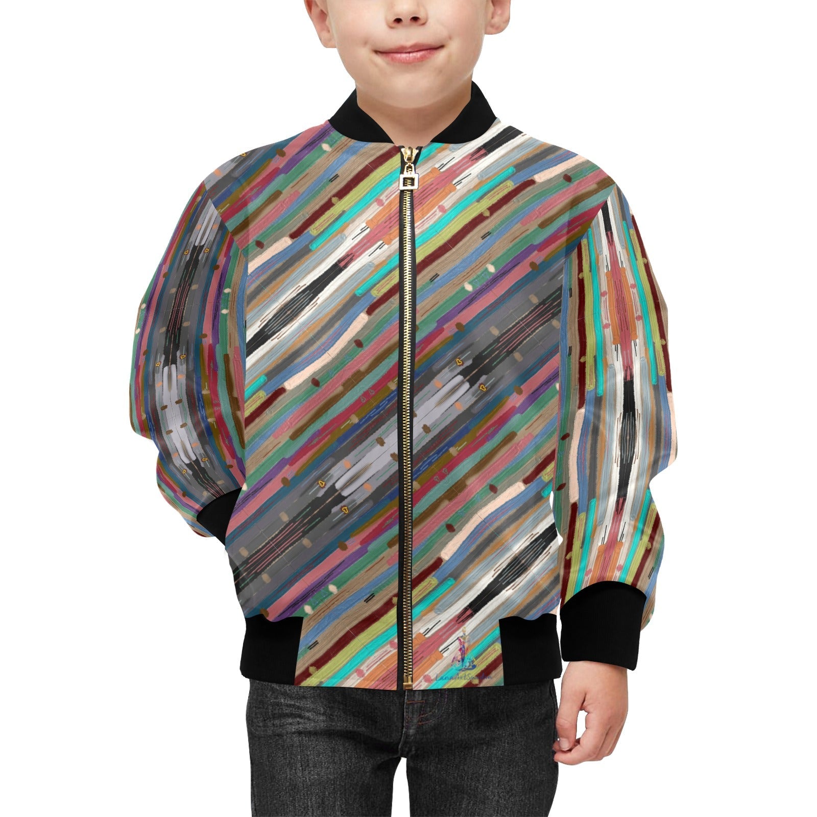 Colors 2025 Diagonal Kids' Bomber Jacket with Pockets (Model H40) - Lana Art Sweden