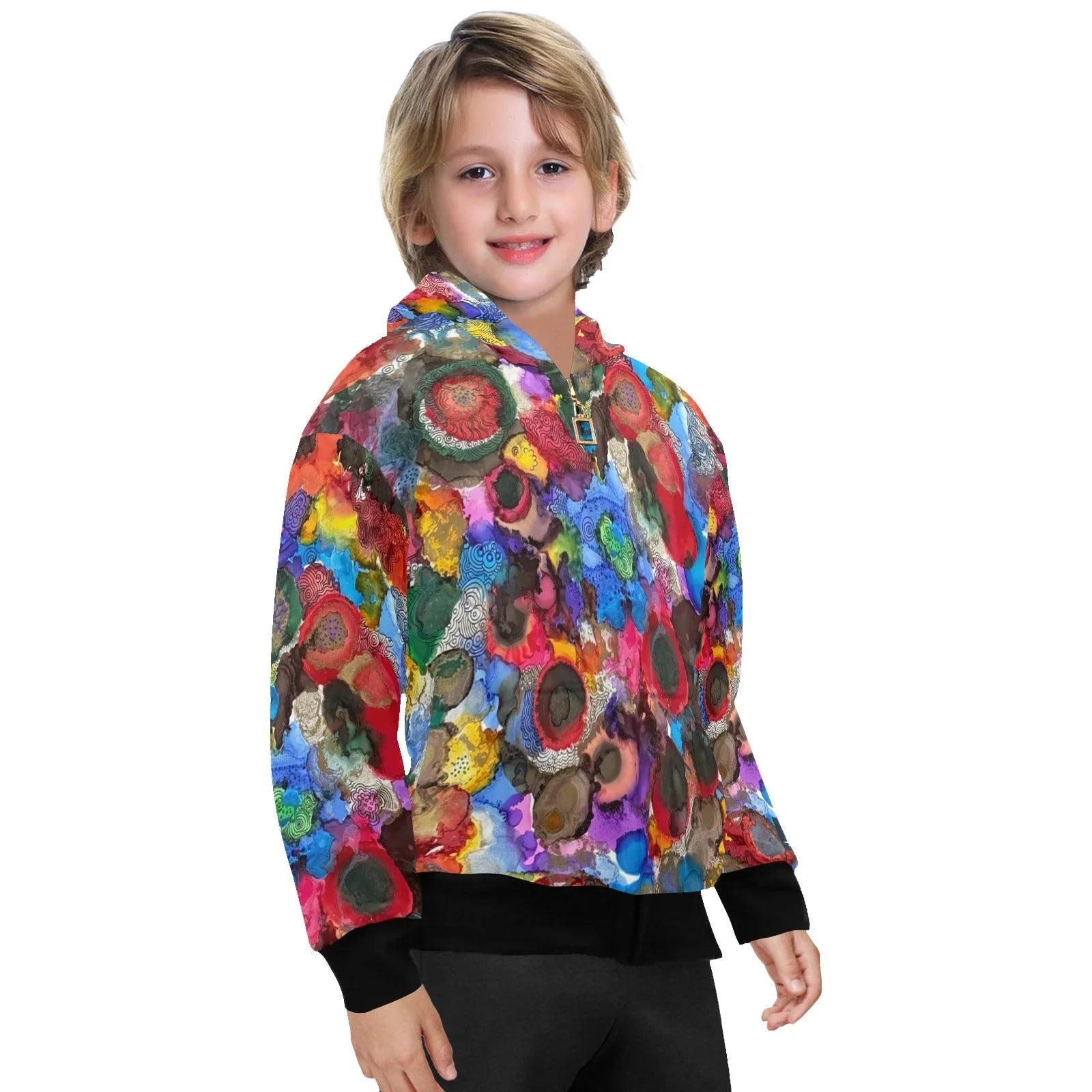 Kids Zip-Up Hoodie - Bold Art-Inspired Boys' Hoodies by