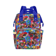 Cosmic Blooms Indigo Multi - Function Diaper Backpack/Diaper Bag - Lana Art Sweden