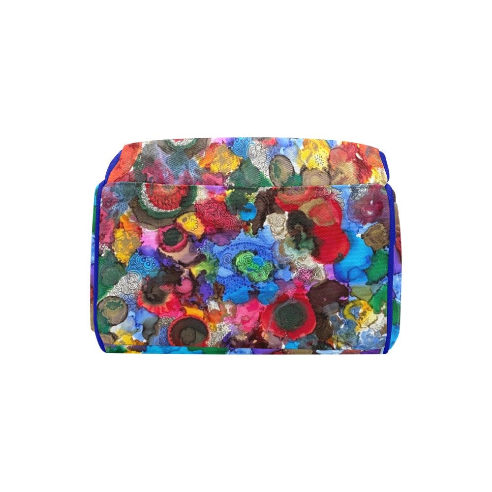 Cosmic Blooms Indigo Multi - Function Diaper Backpack/Diaper Bag - Lana Art Sweden