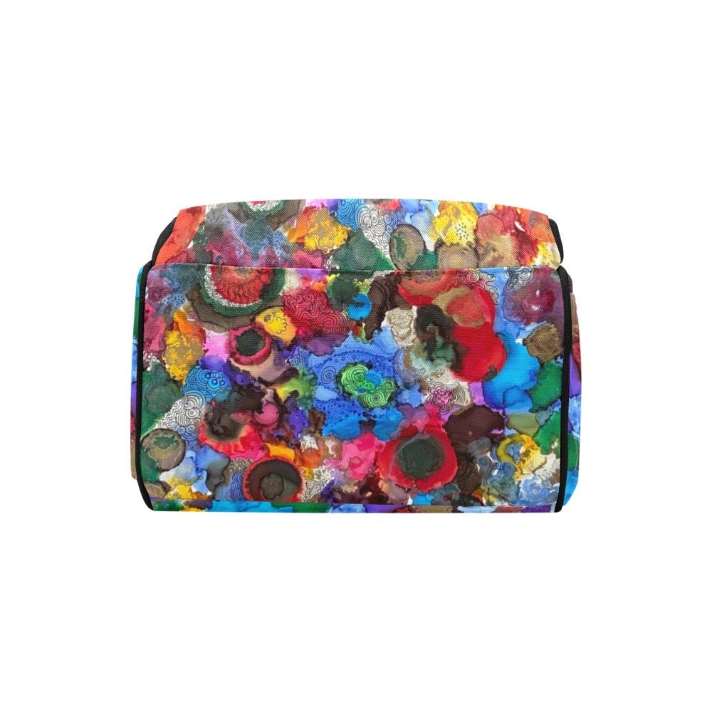 Cosmic Blooms Noir Multi - Function Diaper Backpack/Diaper Bag - Lana Art Sweden