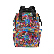 Cosmic Blooms Noir Multi - Function Diaper Backpack/Diaper Bag - Lana Art Sweden