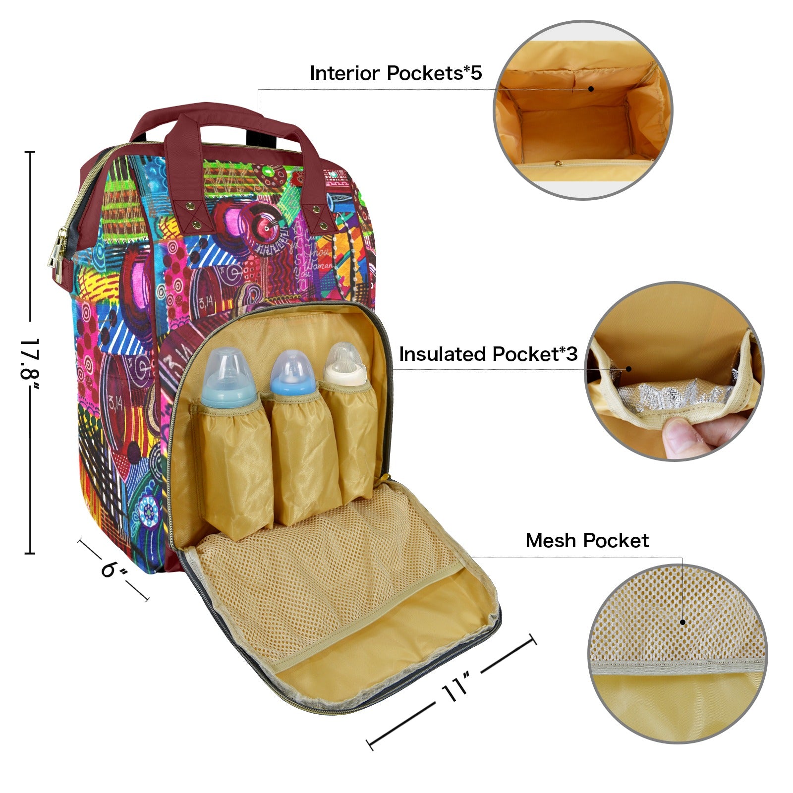 Infinity Bloom Tatiana Multi-Function Travel Diaper Bag-Large