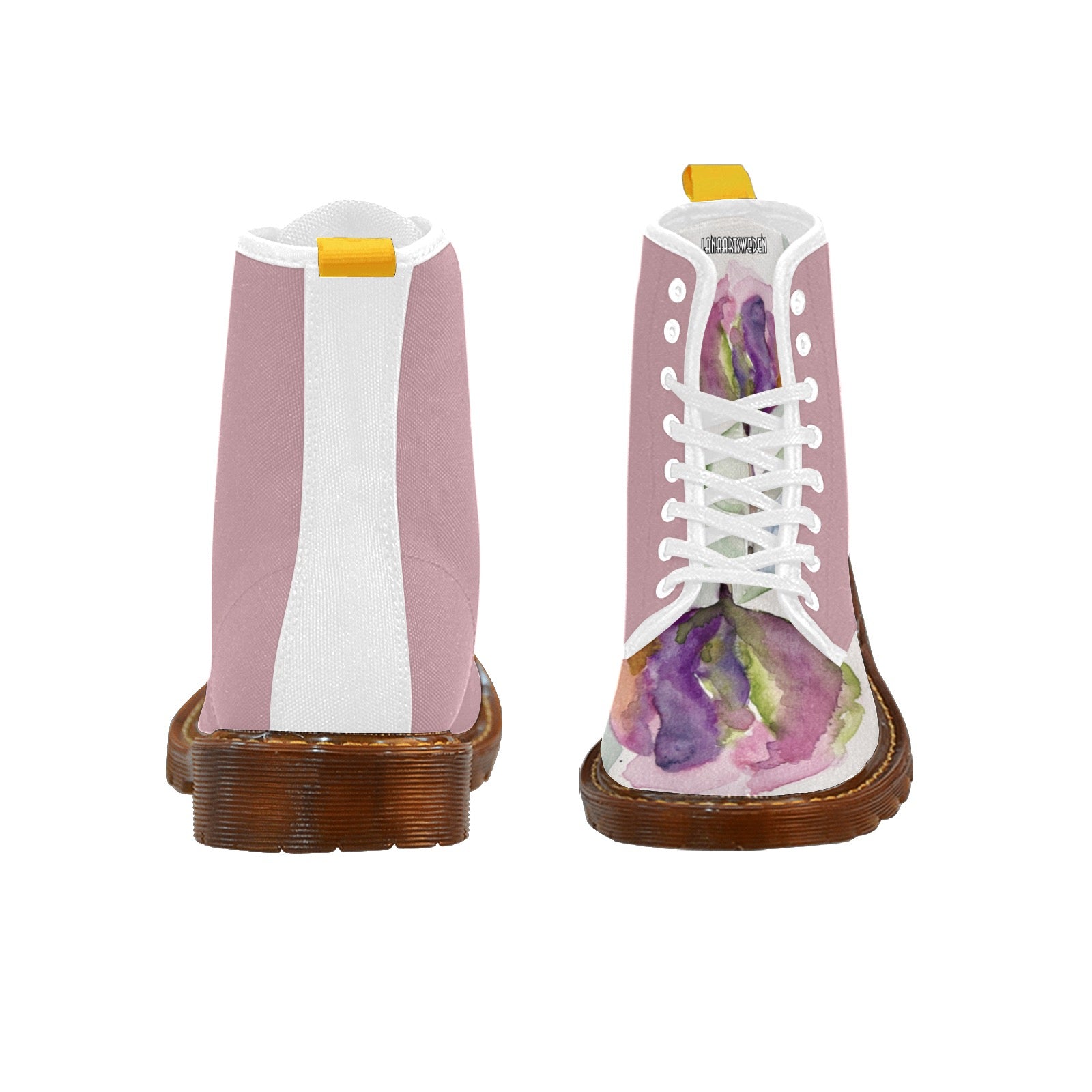 Tulip Dusty Rose Custom Canvas Boots For Women Model 1203H