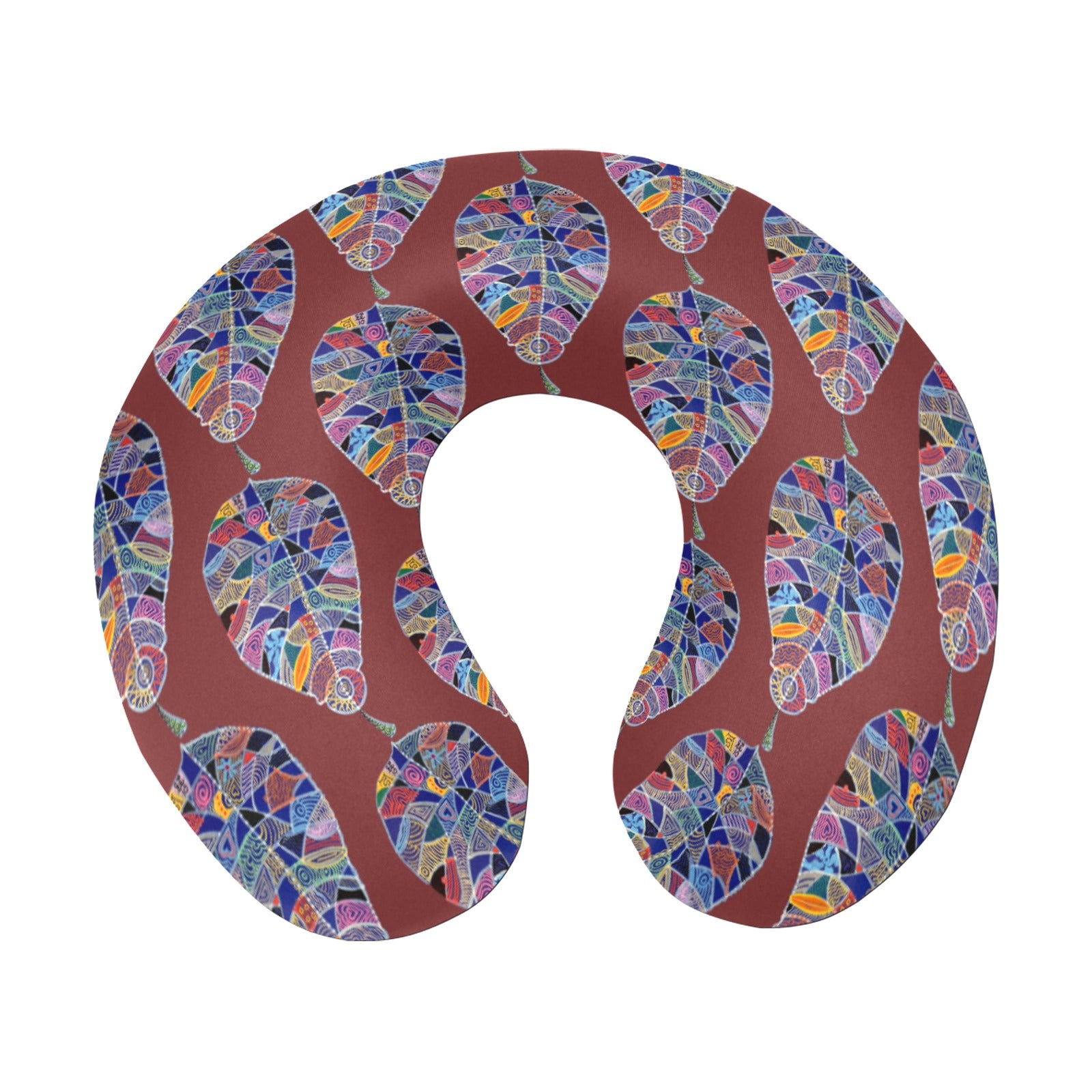 Fantasy Leaf Chocolate U-Shape Travel Pillow