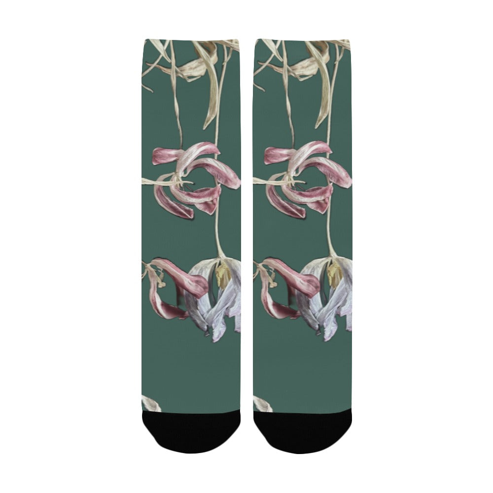 Three Tulips Jade Women's Custom Socks