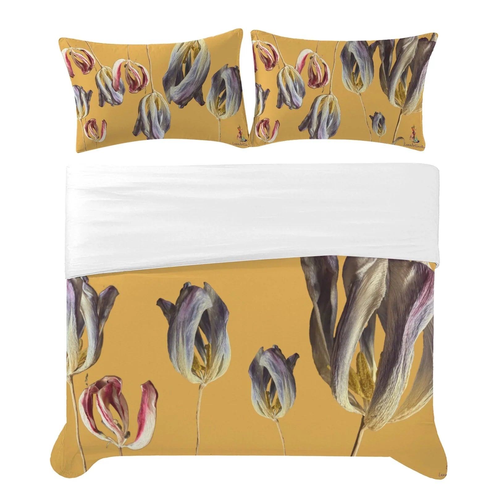 Tulip Field Lemon Curd 3-Piece Bedding Set 94x104inch