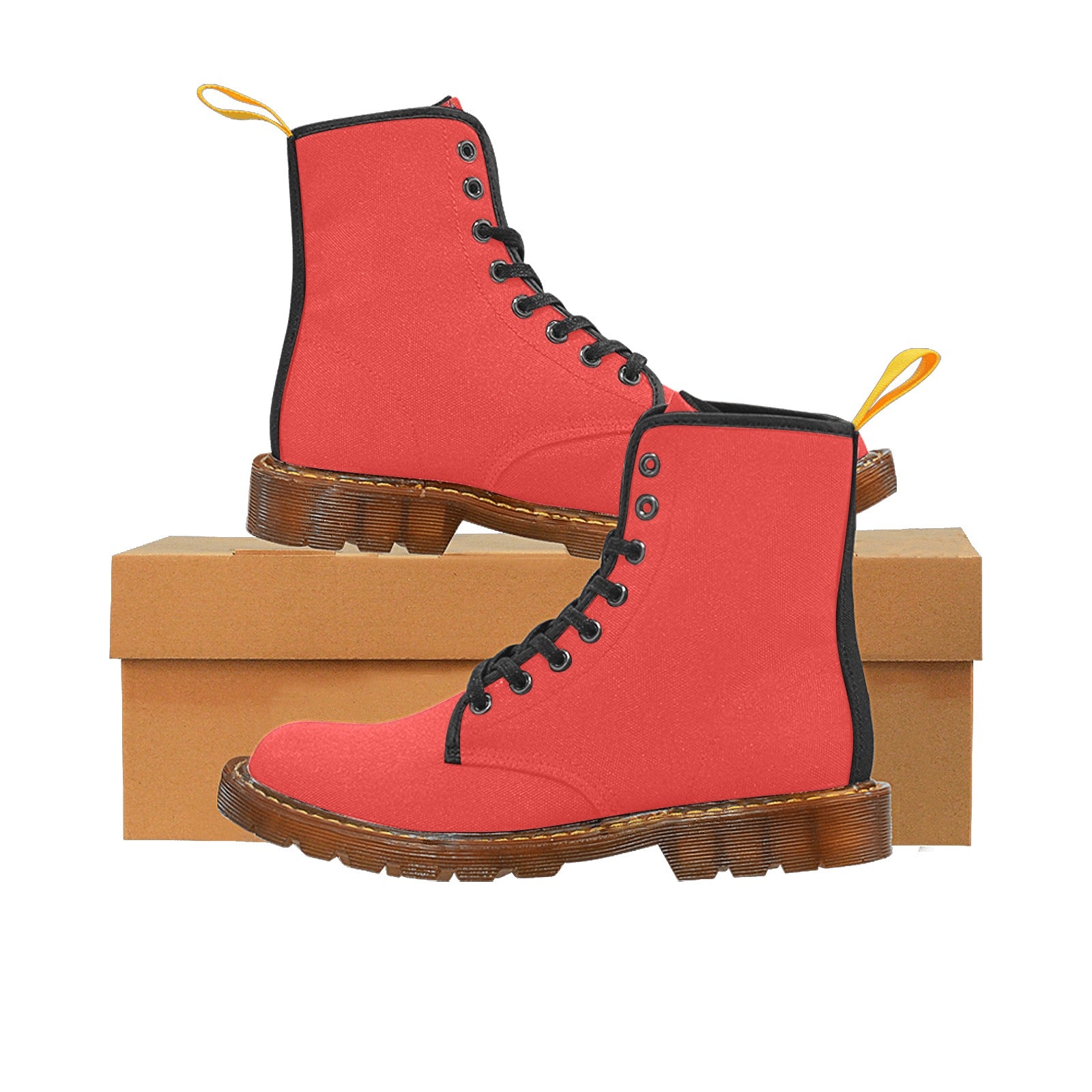 Poppy Red Custom Canvas Boots For Women Model 1203H