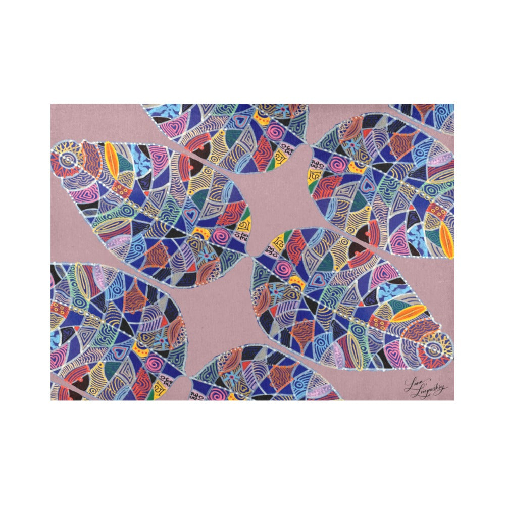 Fantasy Leaf on Dusty Rose Placemat 14’’ x 19’’ (Set of 4)
