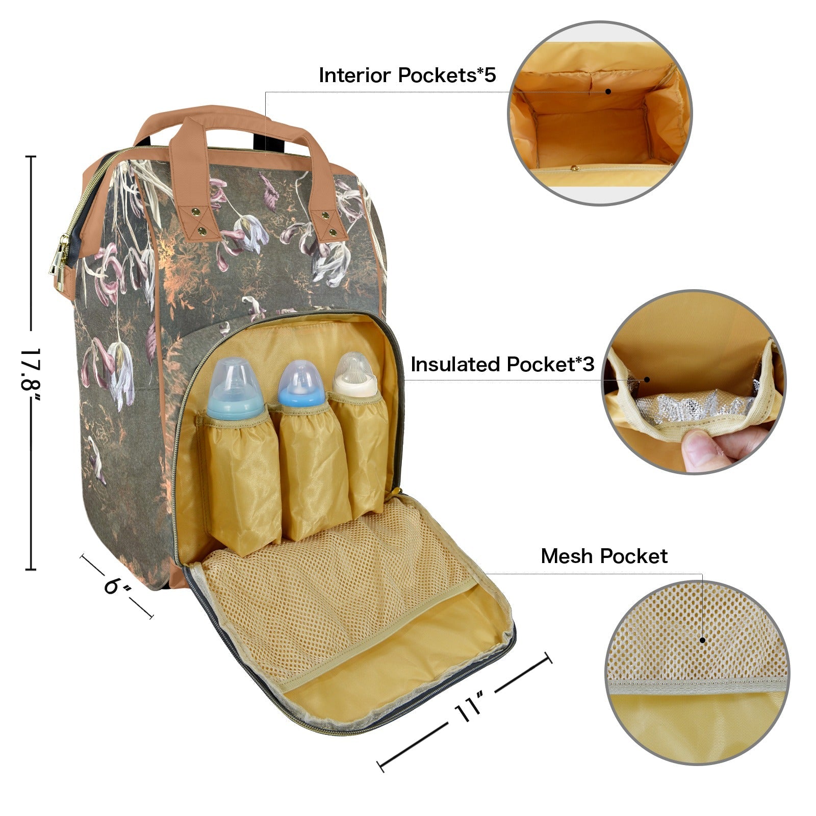 Damaskus Tanti Multi - Function Travel Diaper Bag - Large - Lana Art Sweden