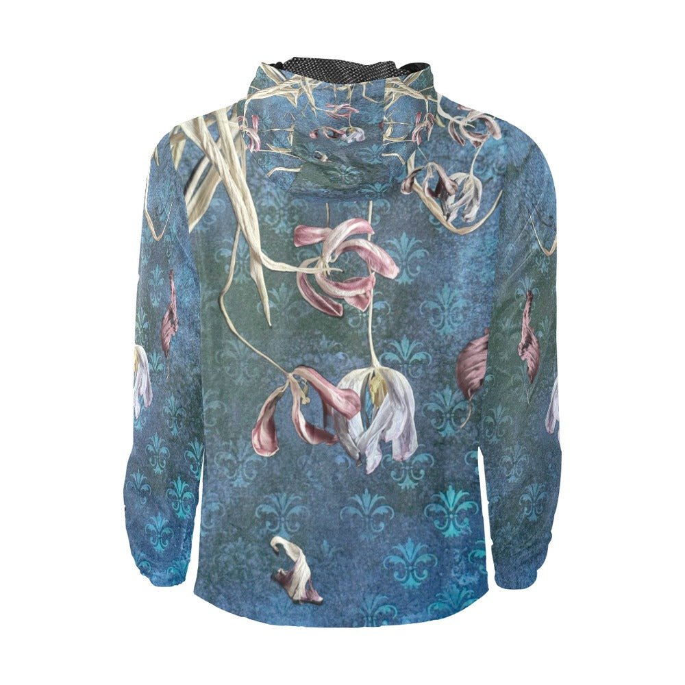 Damaskus Tulip Azurro Unisex Windbreaker - Lana Art Sweden