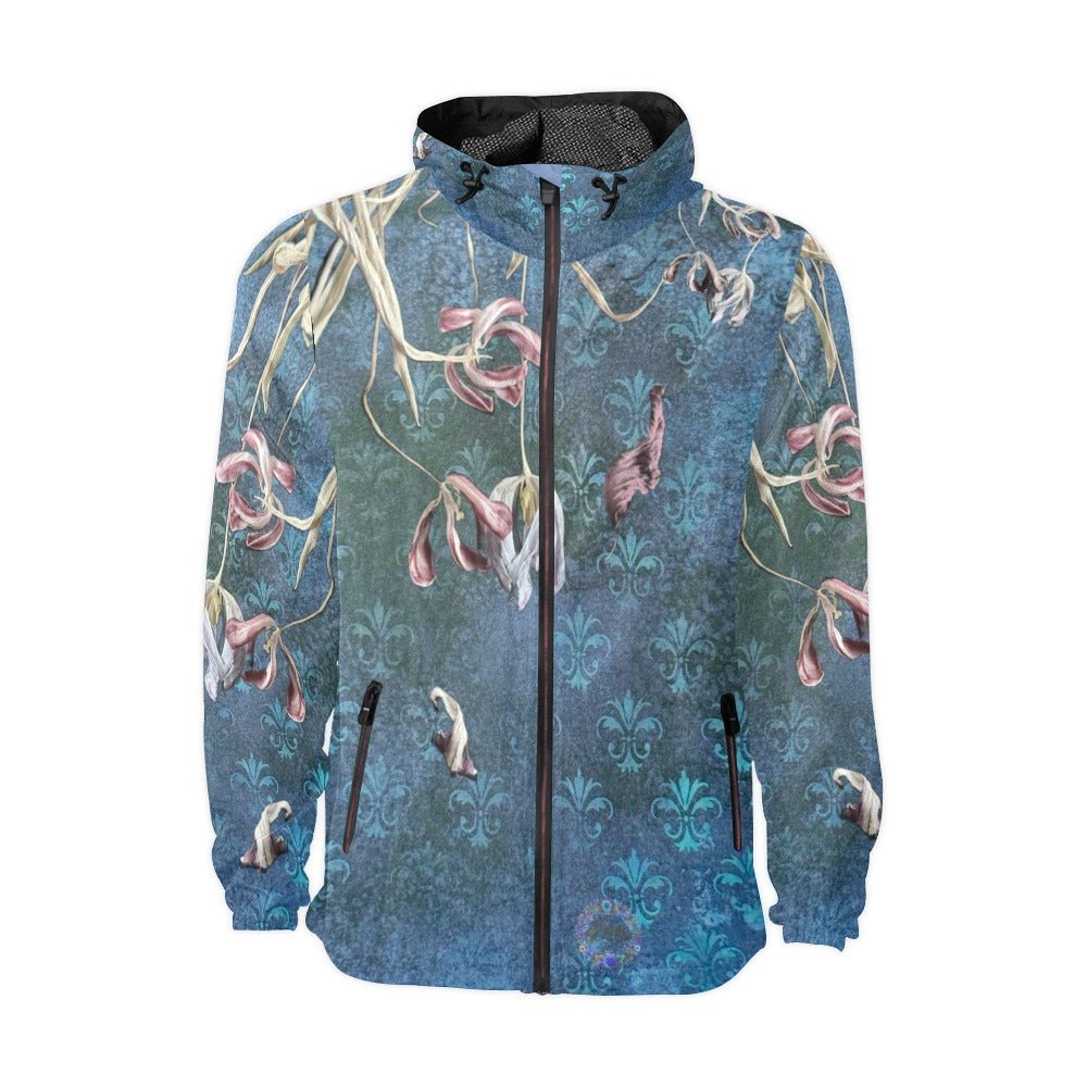 Damaskus Tulip Azurro Unisex Windbreaker - Lana Art Sweden