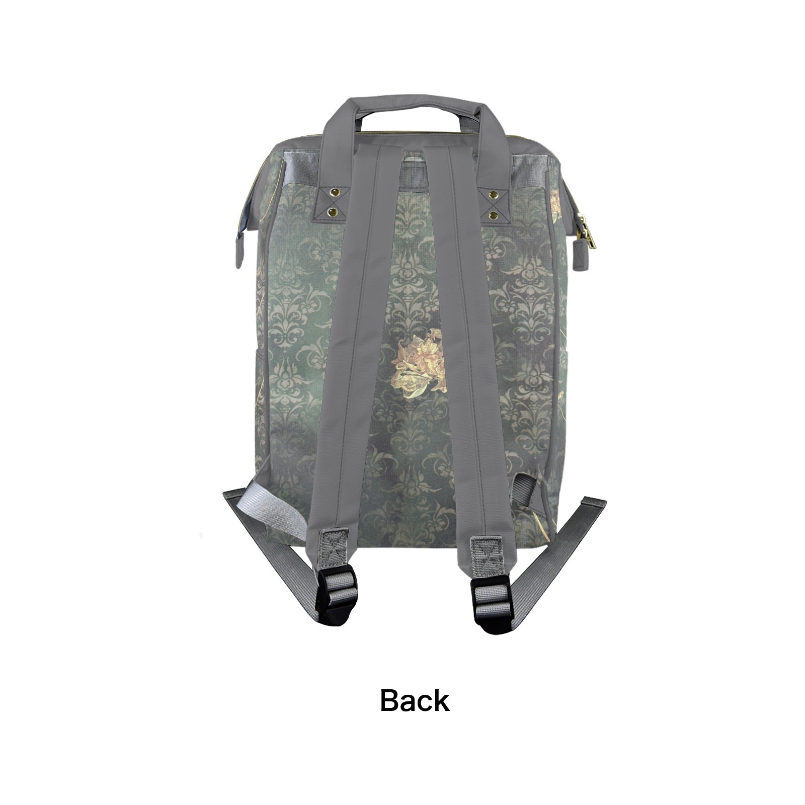 Damaskus Tulip Grey Multi - Function Travel Diaper Bag - Large - Lana Art Sweden
