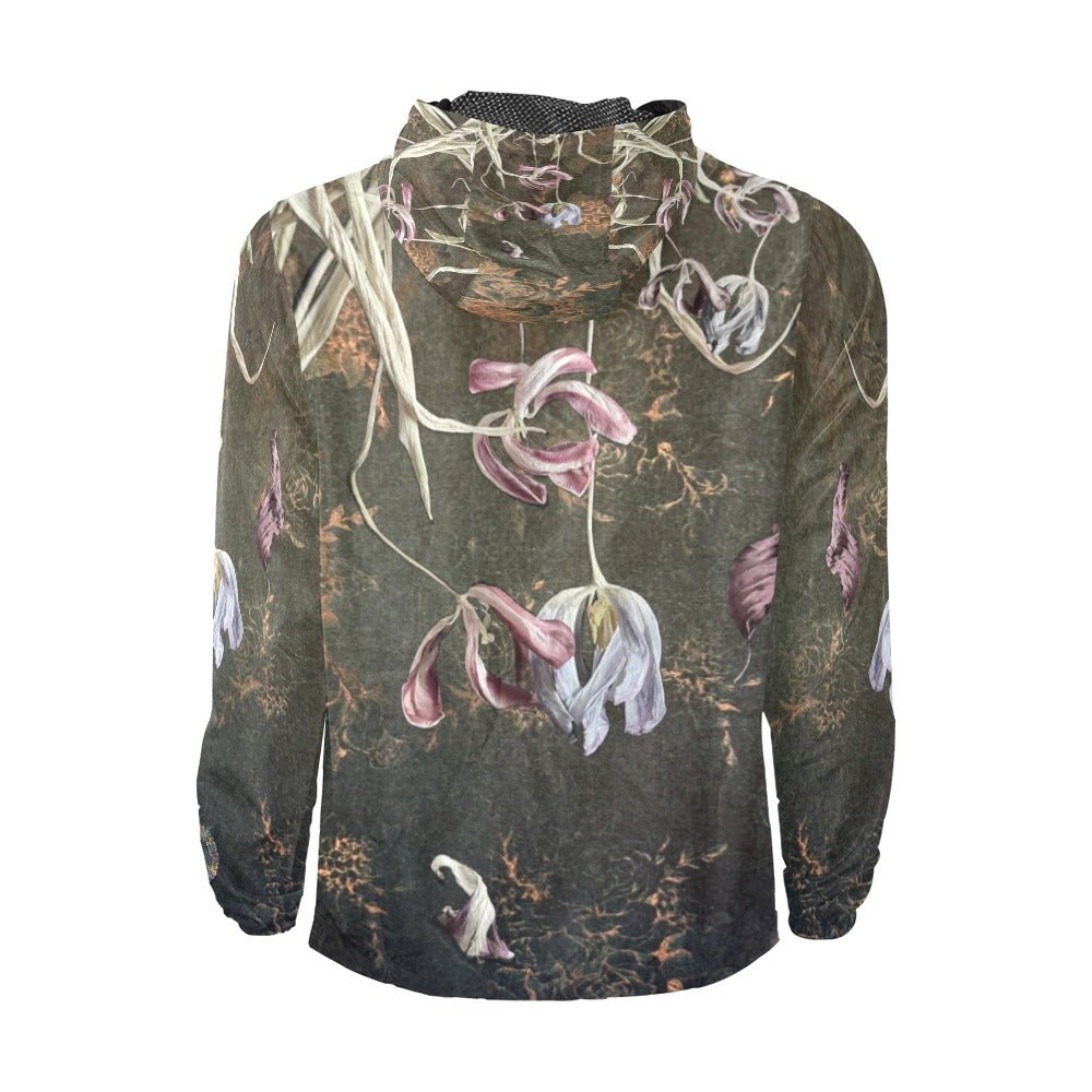 Damaskus Tulip Noir Unisex Windbreaker - Lana Art Sweden