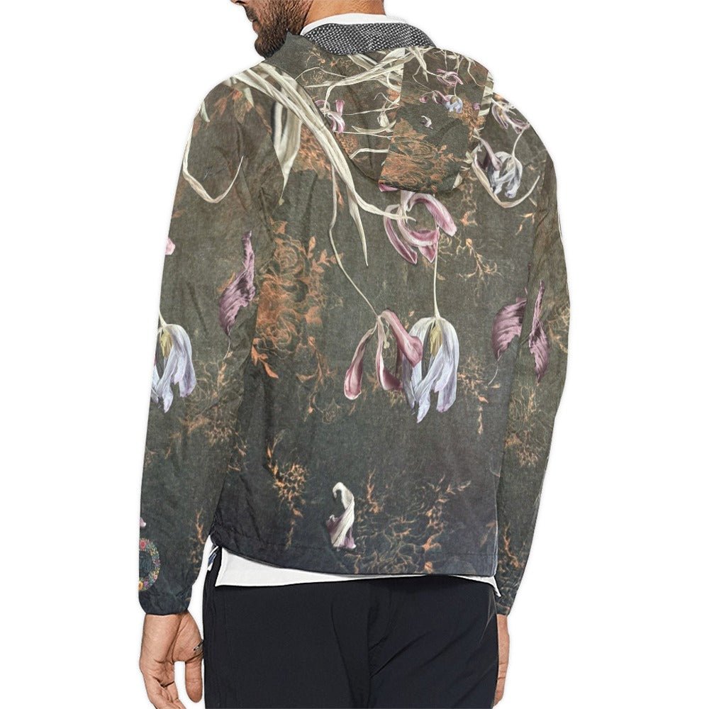 Damaskus Tulip Noir Unisex Windbreaker - Lana Art Sweden