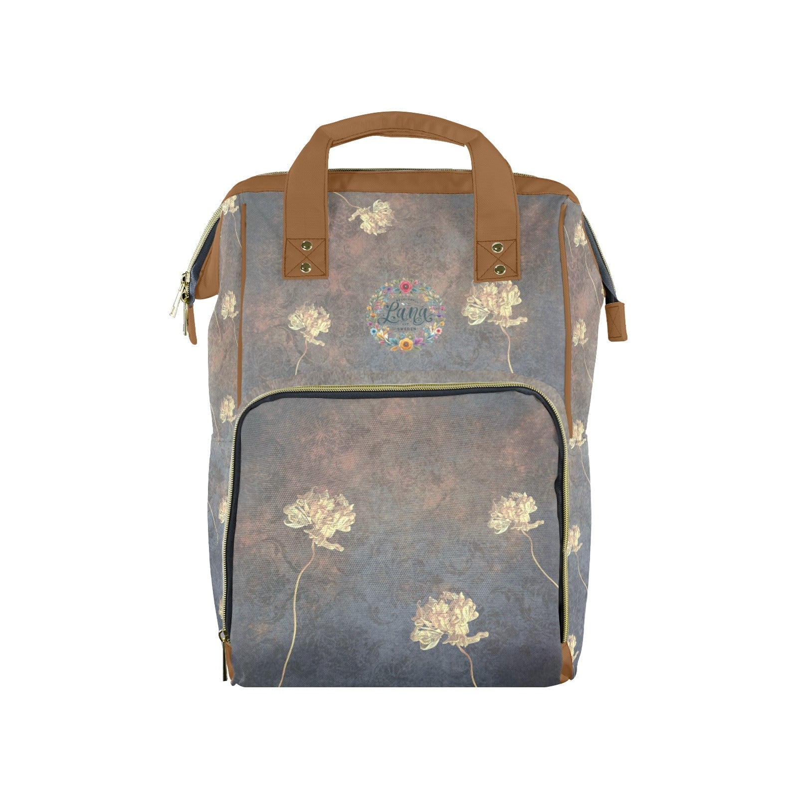 Damaskus Tulip Terracotta Multi - Function Travel Diaper Bag - Large - Lana Art Sweden