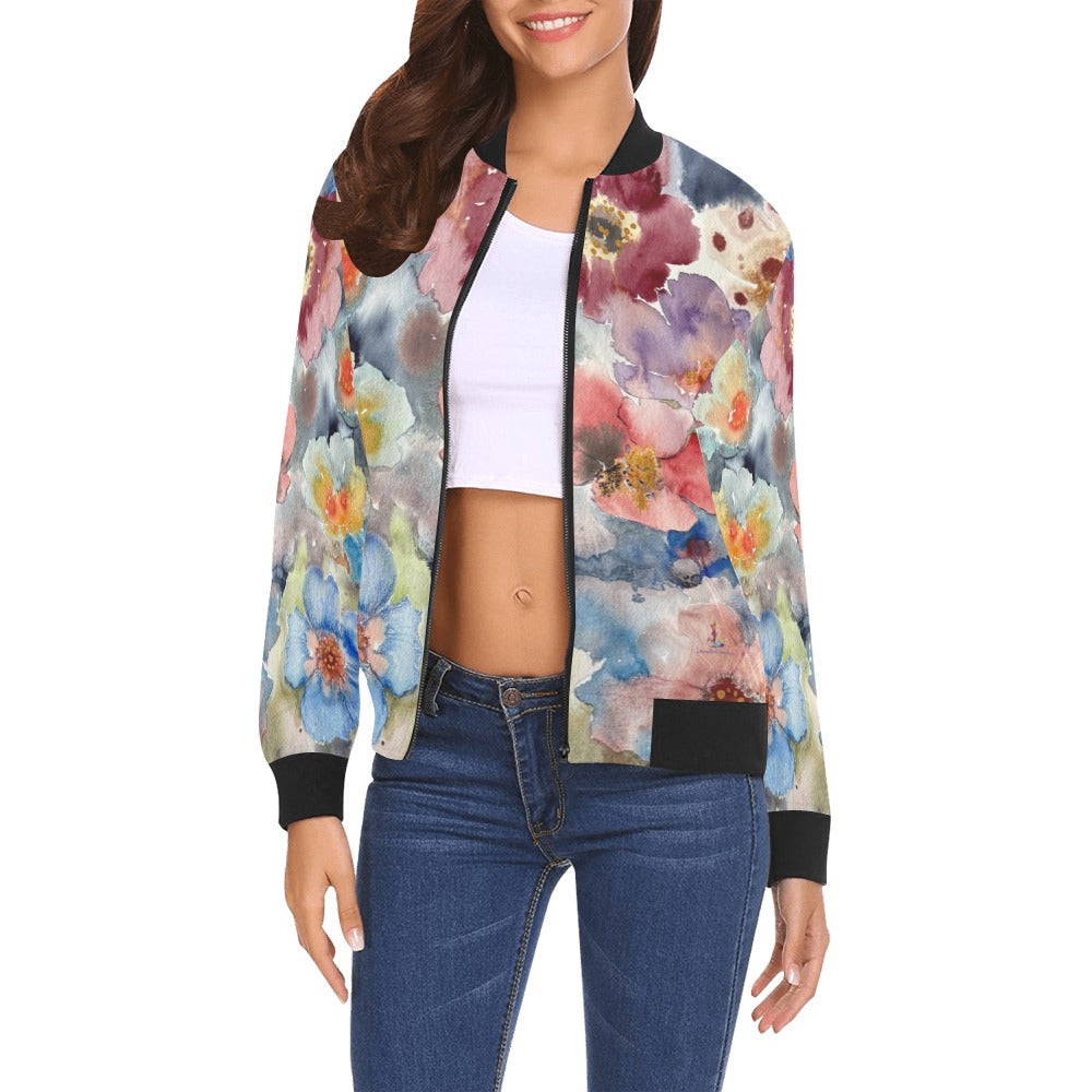 Aurora Garden Bomber Jacket for Women