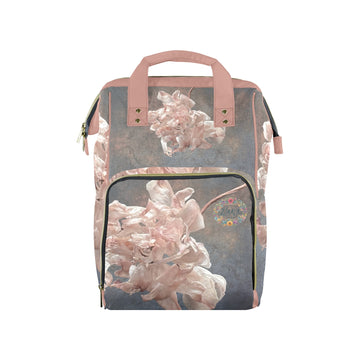 Damaskus Pink Tulip Multi-Function Travel Diaper Bag-Large