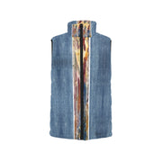 Denim Brown Abstract Women's Padded Vest - Lana Art Sweden