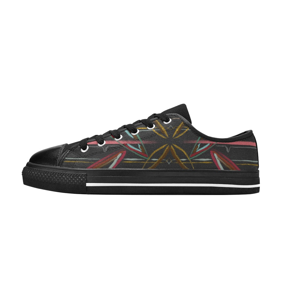 Black Abstract Graphics Men's Classic Canvas Shoes