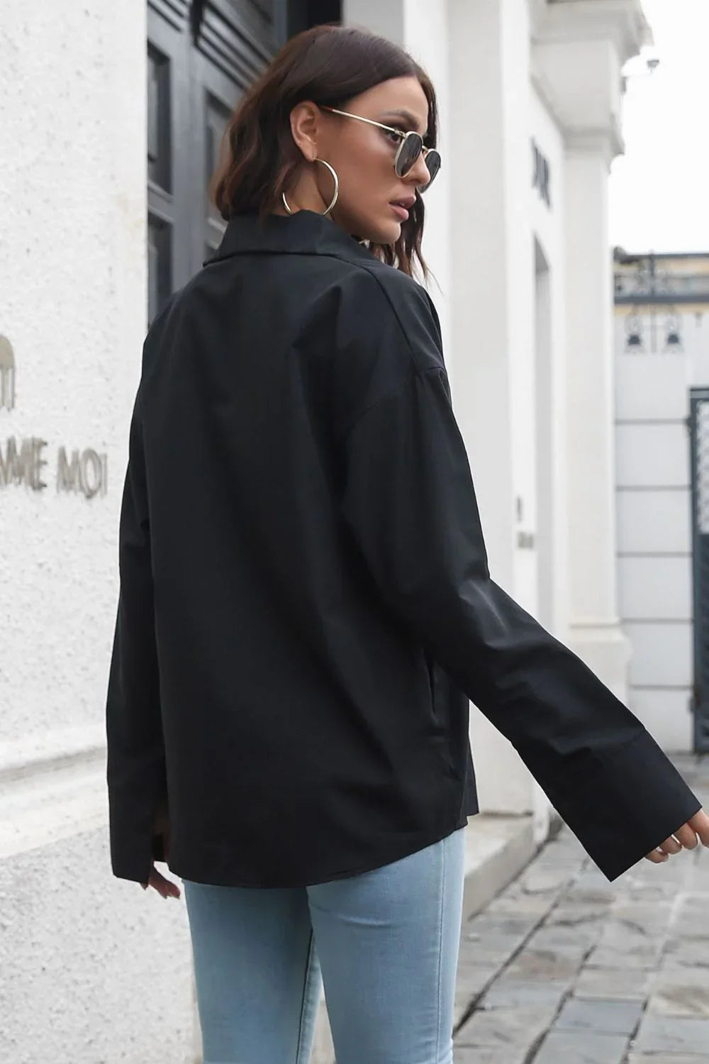 Dropped Shoulder Longline Shirt - Lana Art Sweden