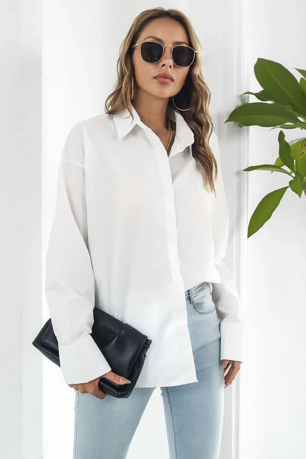 Dropped Shoulder Longline Shirt - Lana Art Sweden