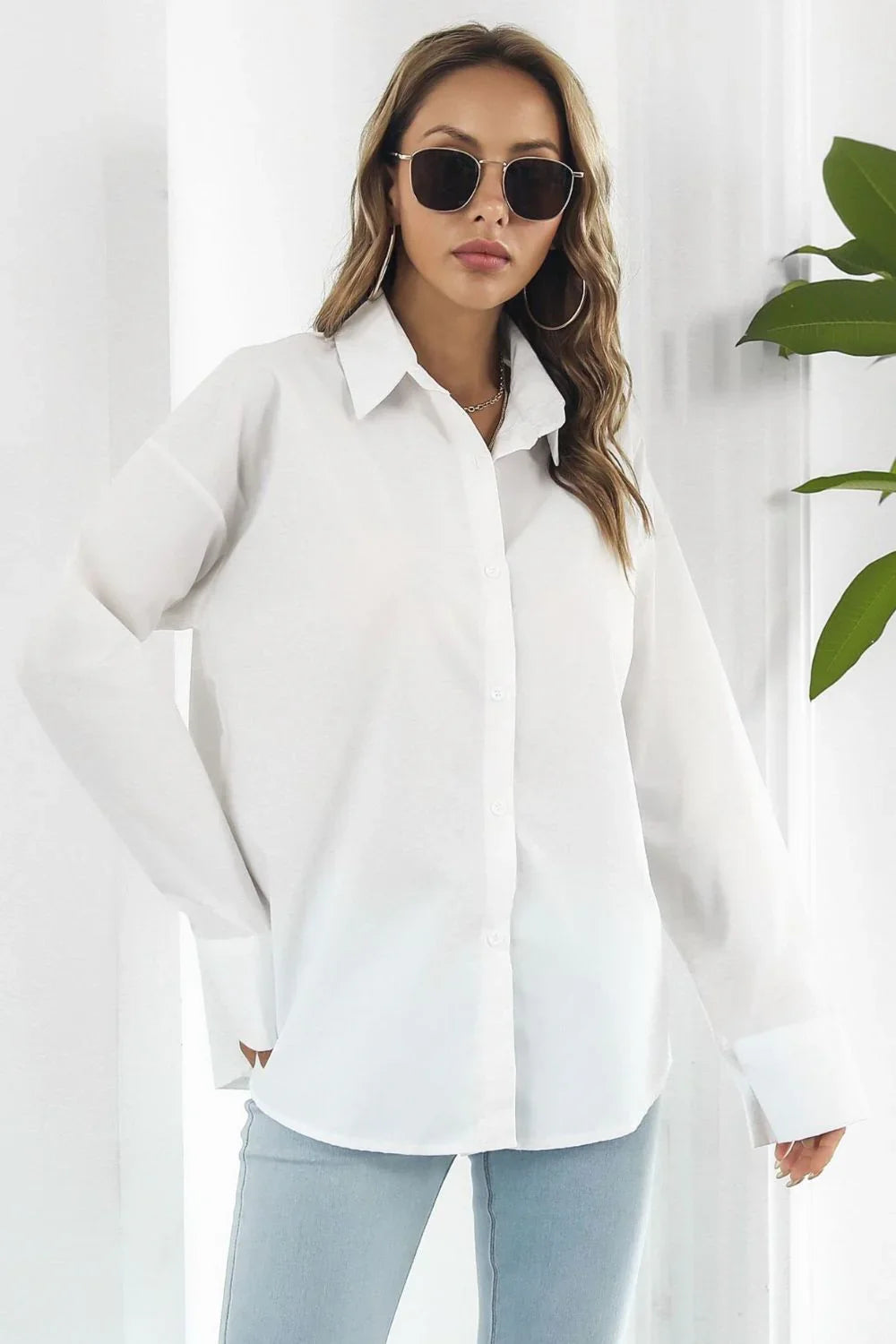 Dropped Shoulder Longline Shirt - Lana Art Sweden
