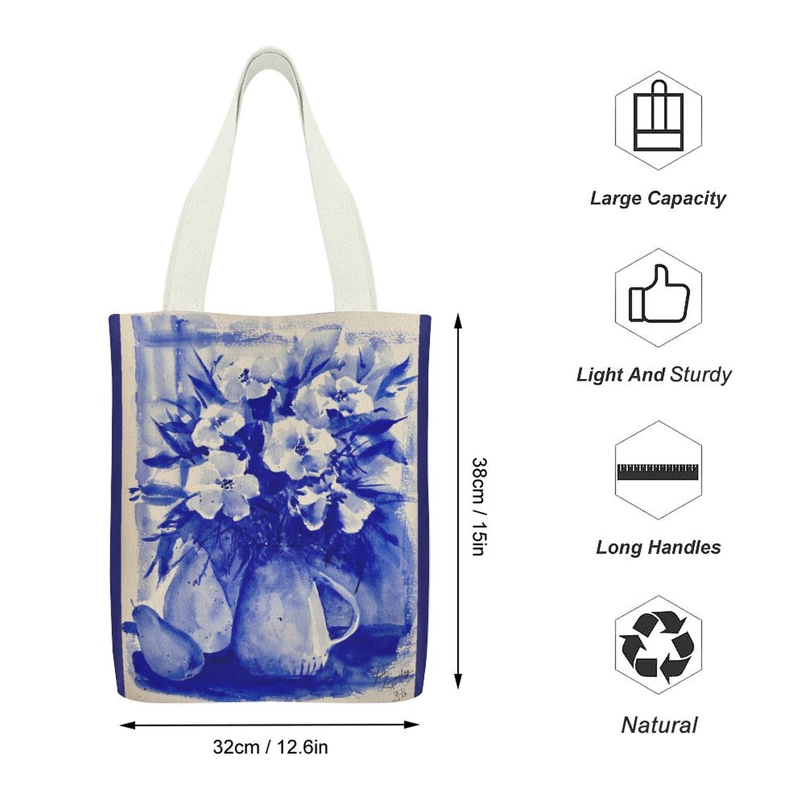 Canvas Tote Bag Single Canvas Tote Bag-32x38CM (One-Sided Print)