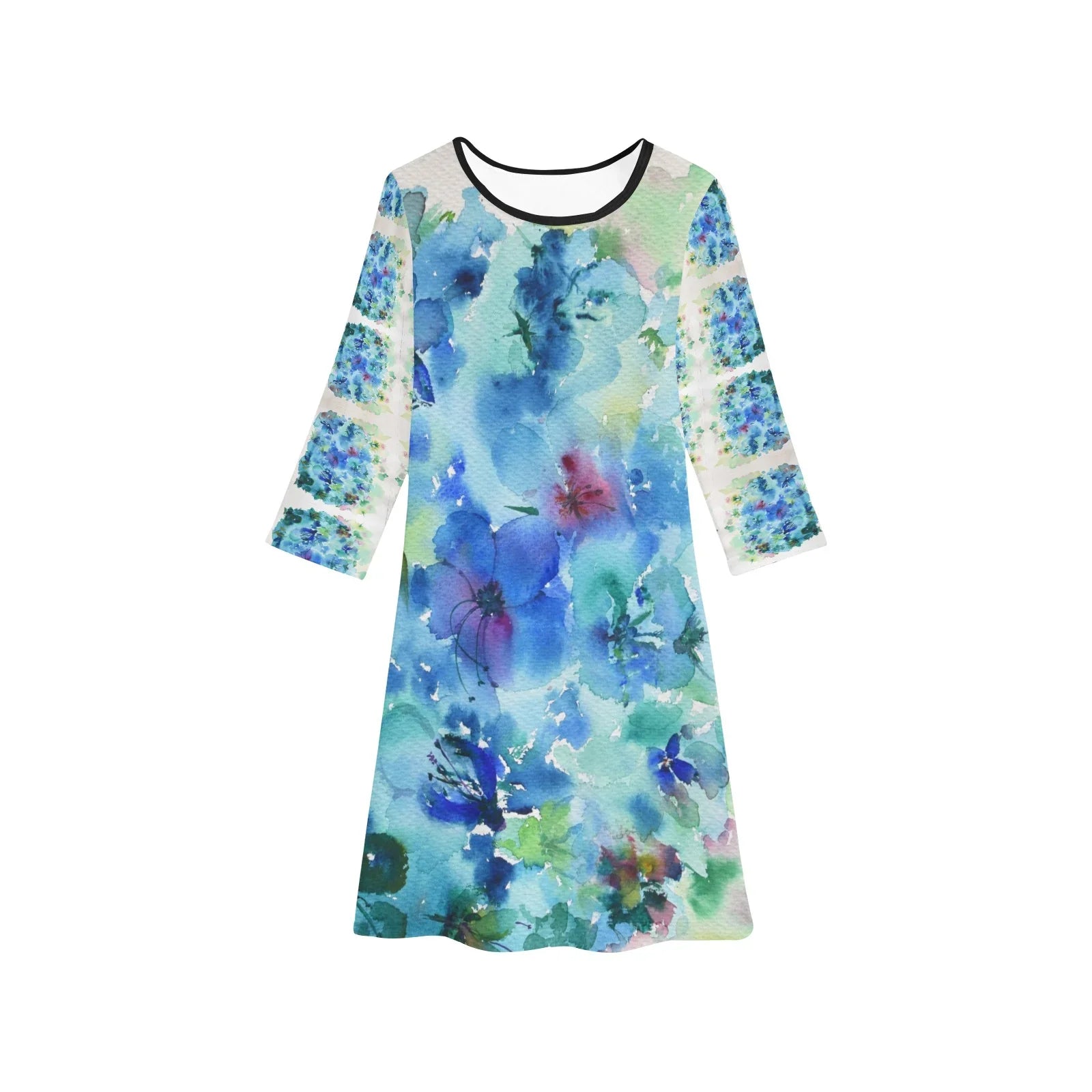 Ich liebe blaue Blumen Kleid