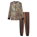 Brown Sophistication Men’s PJ Set by LanaArtSweden featuring a lightweight long sleeve sweatshirt top and relaxed-fit trousers.