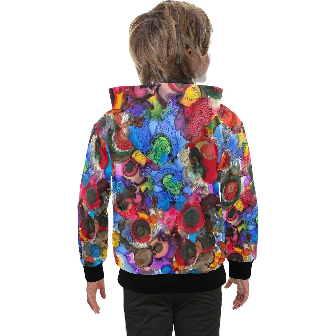 Cosmic Blooms Big Boys' Zip Up Hoodie (H58)