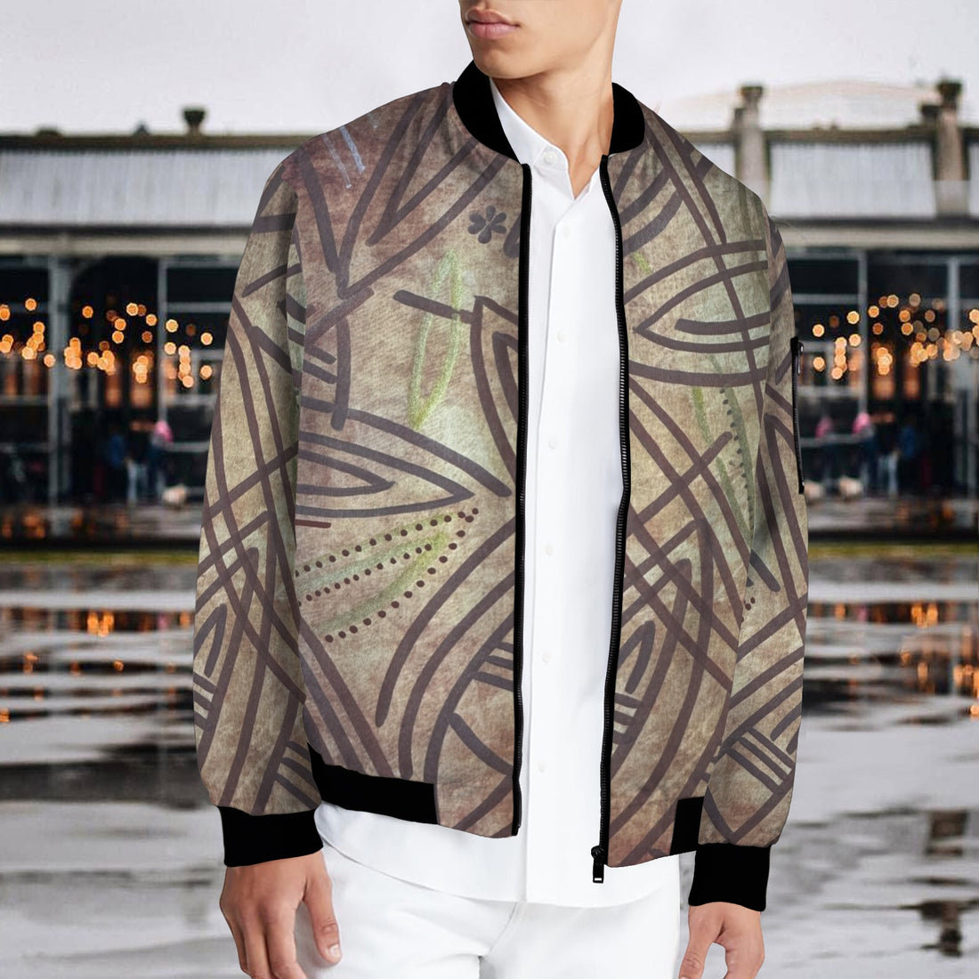 Brown Elegance Bomber Jacket