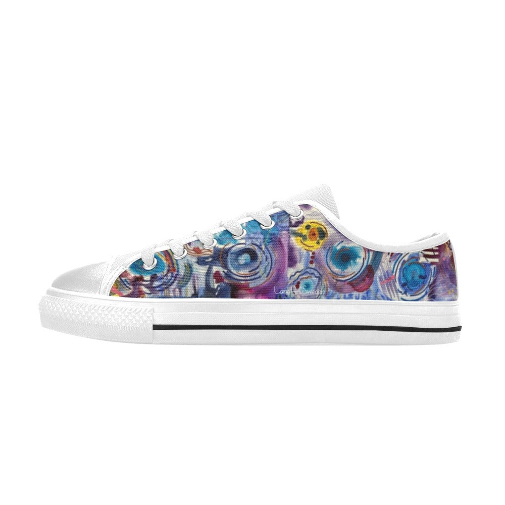 Circles on Water white Men's Classic Canvas Shoes