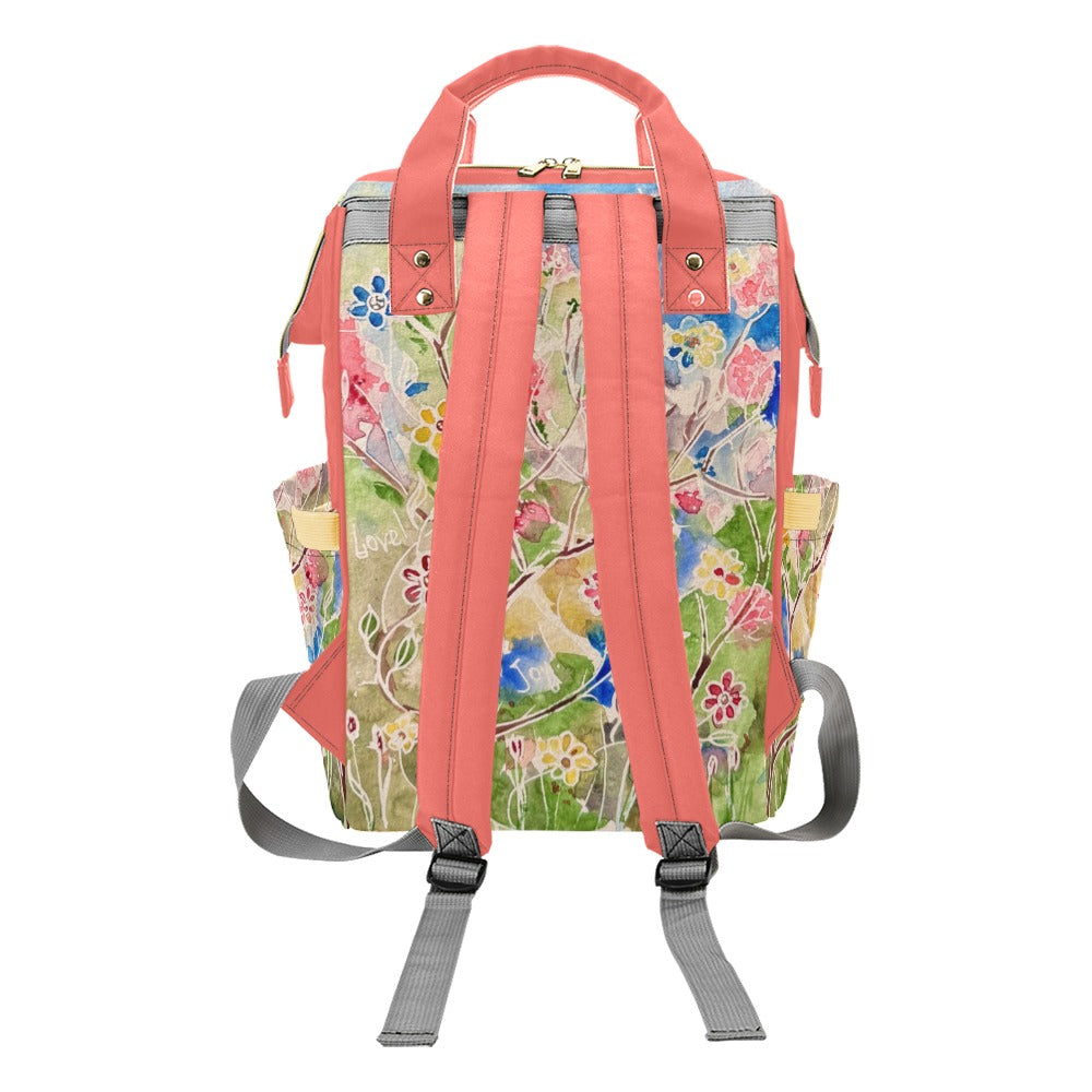 Spring Vibes Peach Multi-Function Diaper Backpack/Diaper Bag
