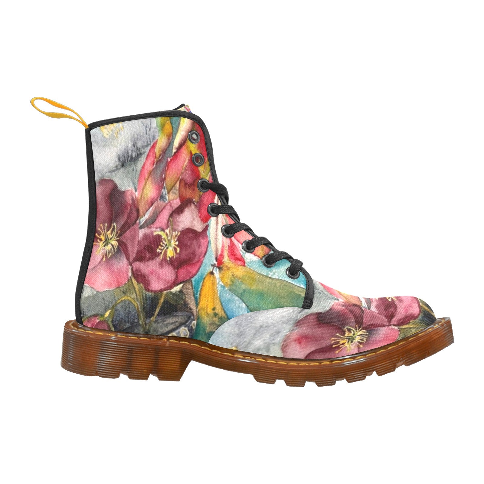 Upside Down Amaryllis Custom Canvas Boots For Women